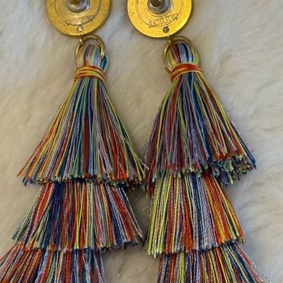 J. Crew Colorful Tassel Earrings with Gold Accents - Picture 2 of 3